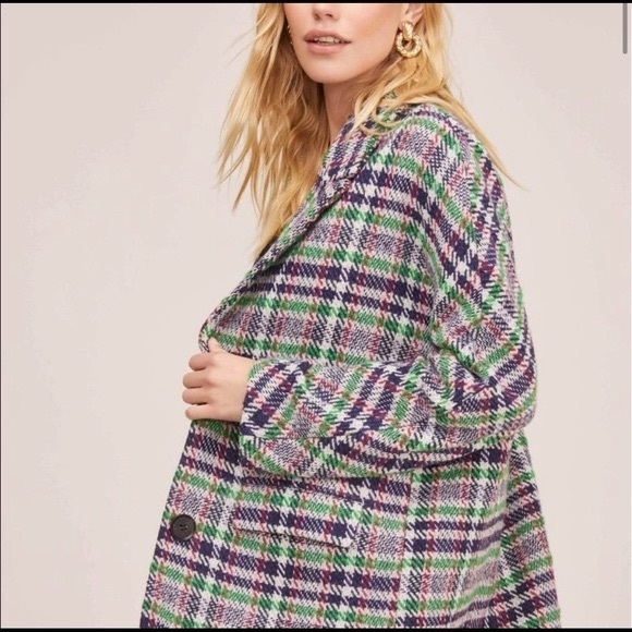 ASTR The Label Keller Plaid Wool Blend Coat Size Large - Picture 8 of 15
